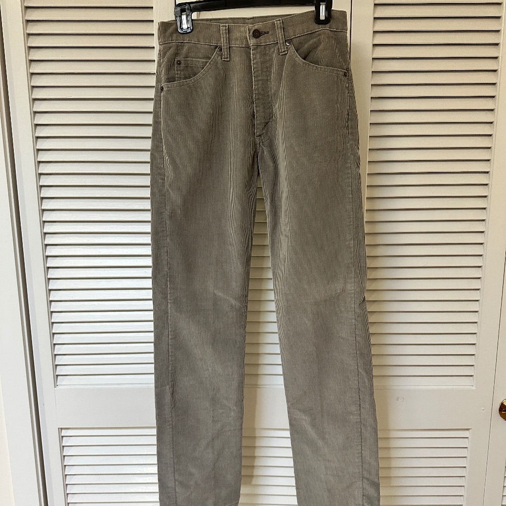 Levi's Vintage Cords Fine Wale Gray Cotton Straight Leg Runs Small